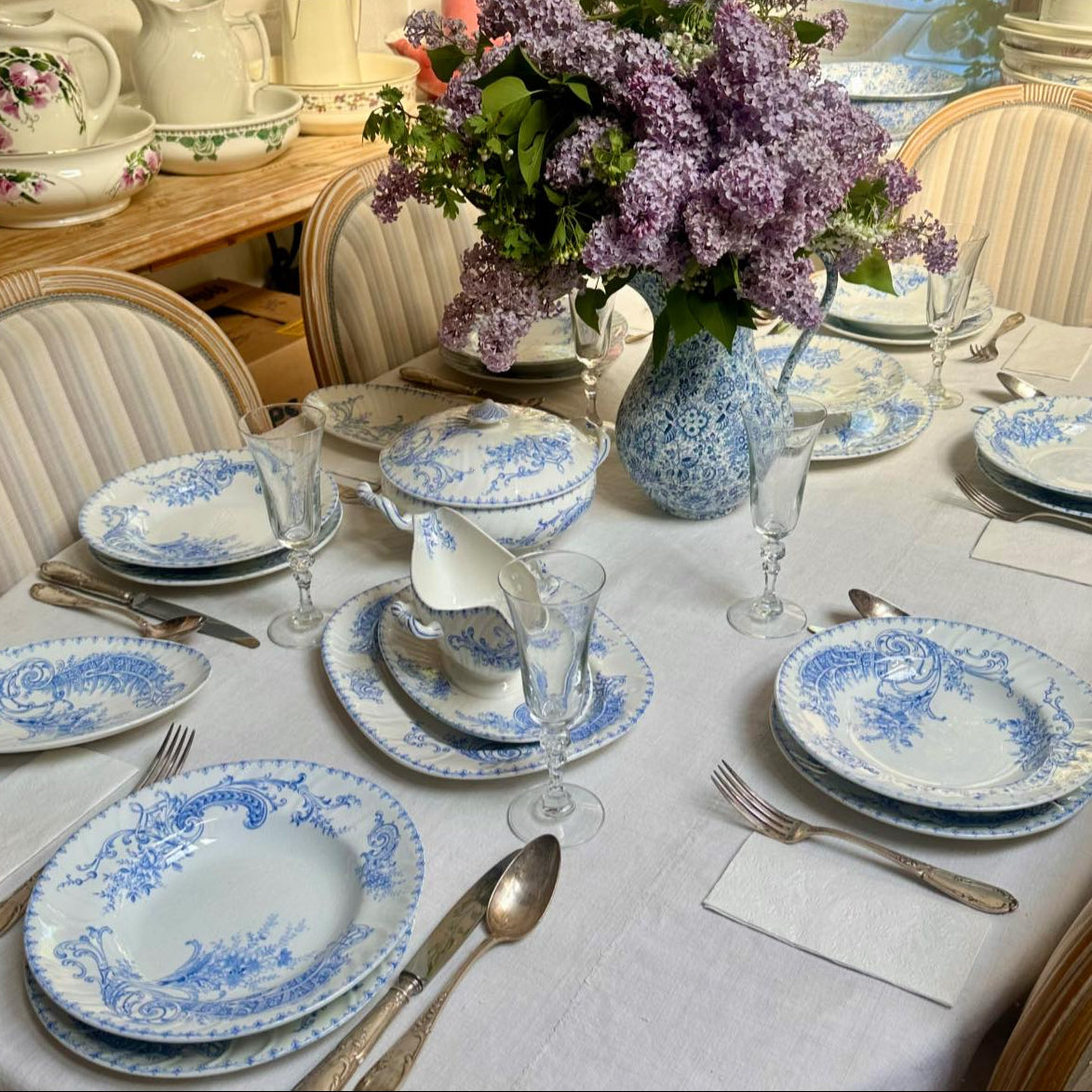 Boch Frères Keramis “Madeleine" tableware for 10