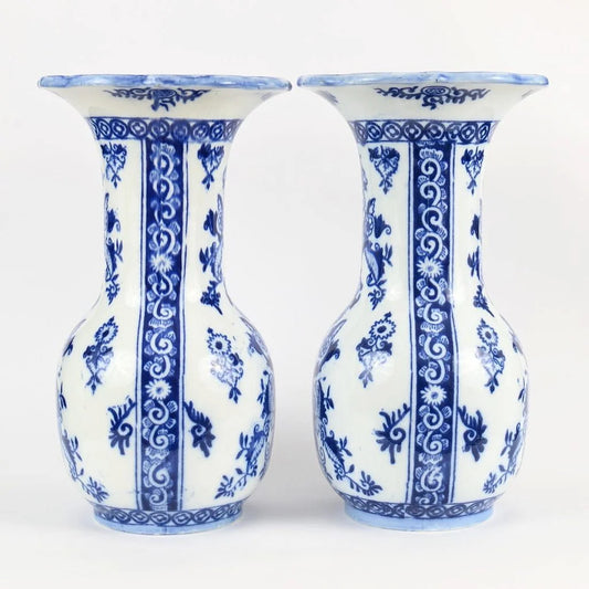Pair of antique Delft Blue vases