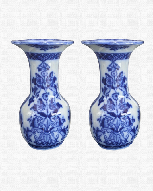 Pair of antique Delft Blue vases