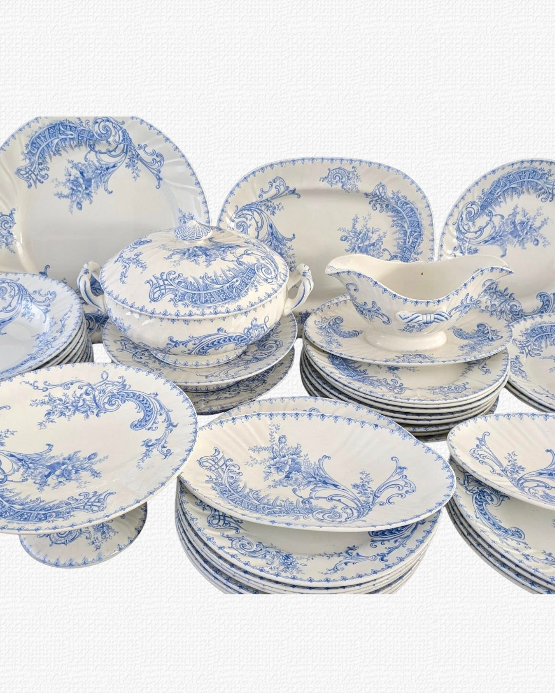 Boch Frères Keramis “Madeleine" tableware for 10